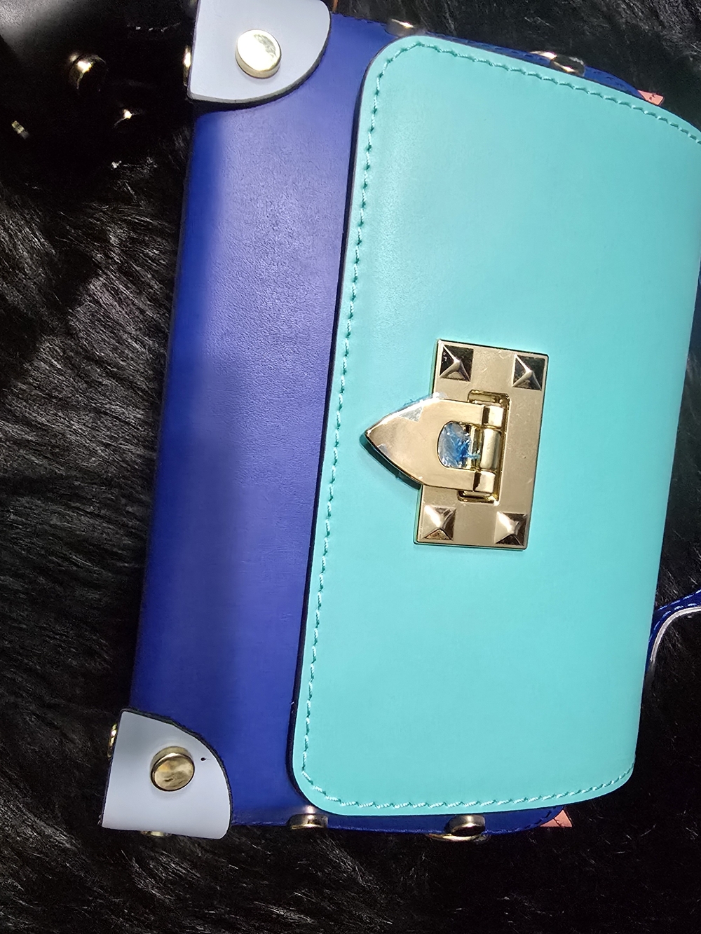 Turquoise and Blue Women's Crossbody Bag